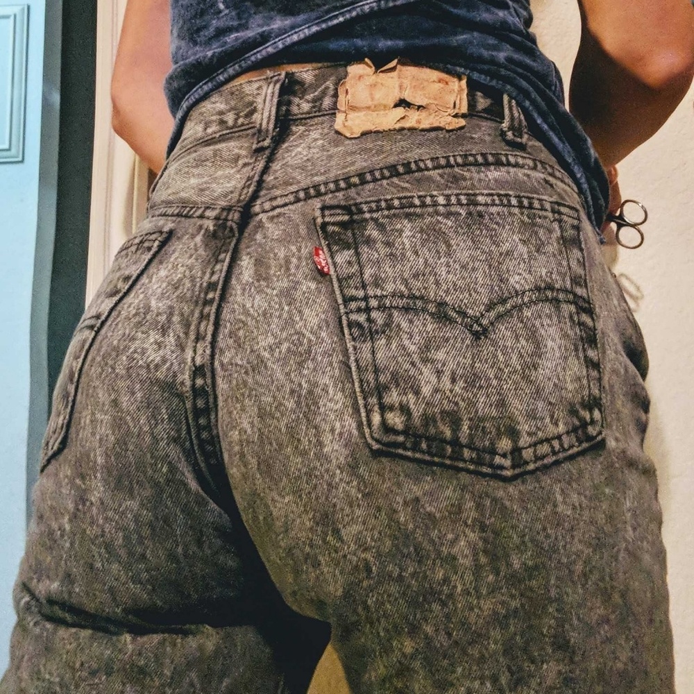 VTG Levi's 501 Acid Wash Gray Denim Mom Jeans